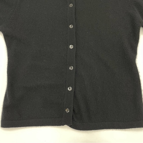 Faux Fur Cardigan Sweater Lambswool Angora Blend Black Pinup Girl Lolita Holiday - Picture 4 of 4